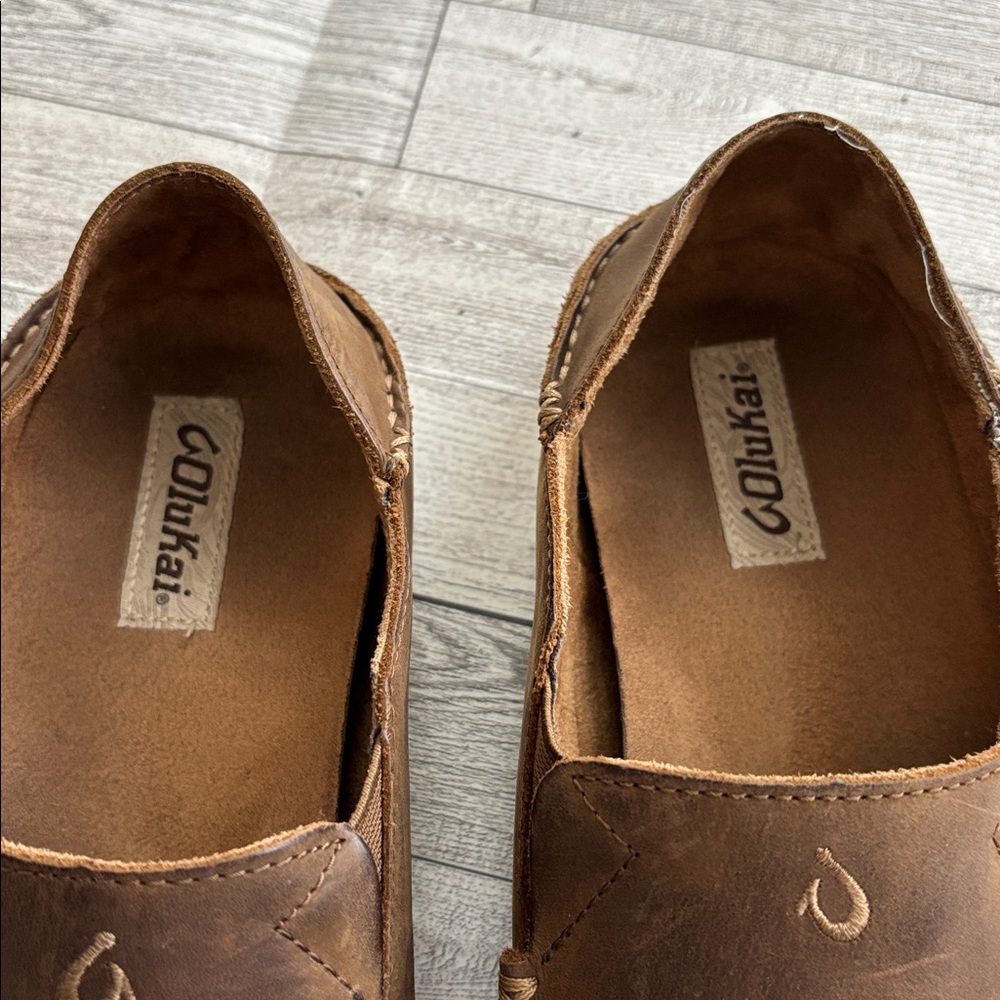 OluKai Moloa‎ Men’s 13 Nubuck Slip-on Loafers Shoes Wood Dk Java Brown - Picture 8 of 10